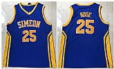 Simeon 25 Derrick Rose Blue High School Mesh Basketball Jersey,baseball caps,new era cap wholesale,wholesale hats